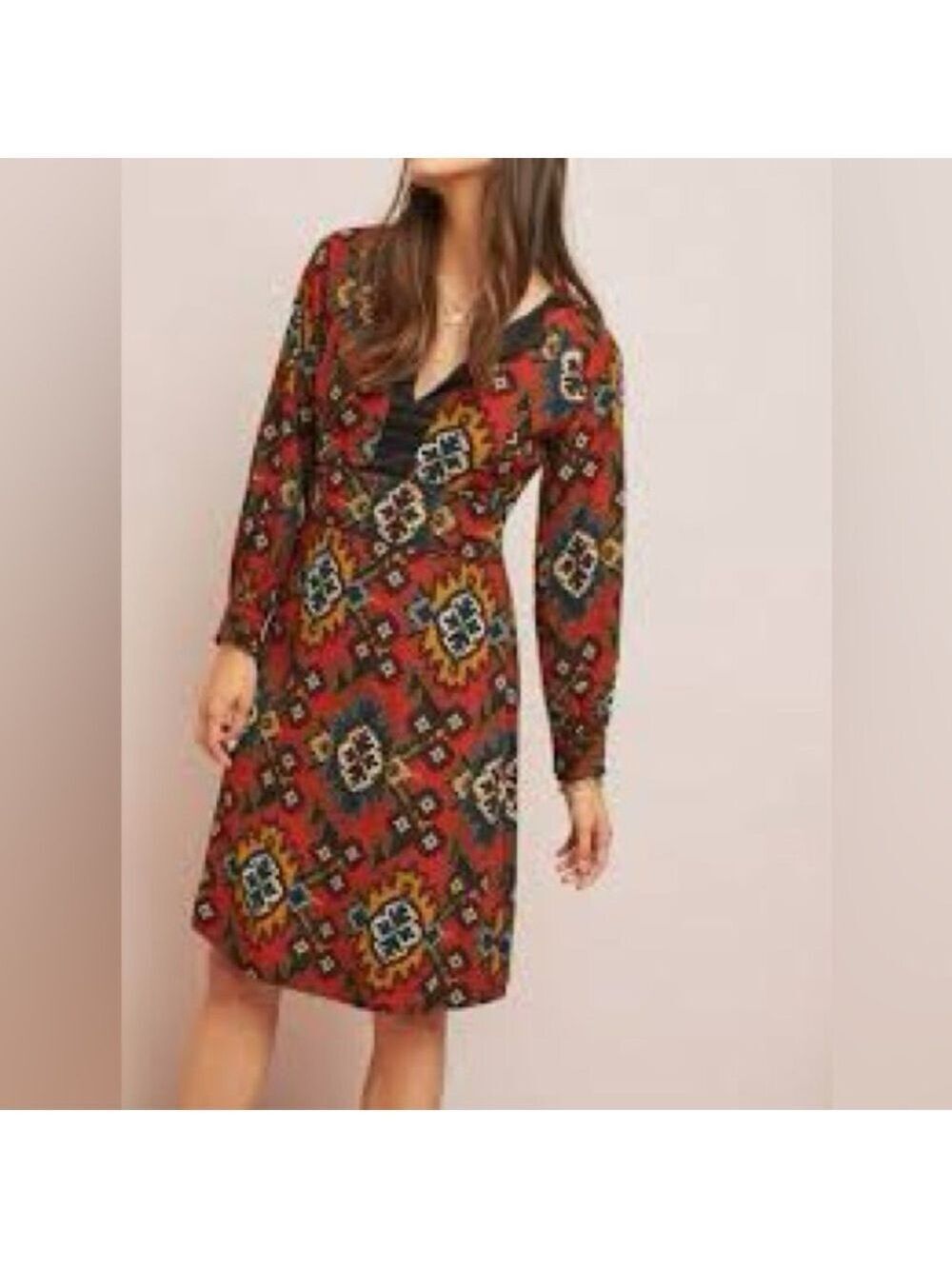 NWT Anthropologie Ottod'Ame Illyrian Tunic Dress Red / Black. Size 6
